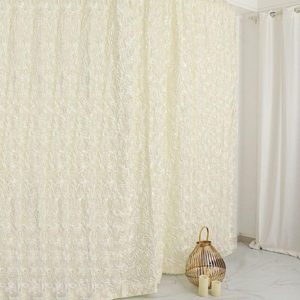 A cream rose cotton curtain.
