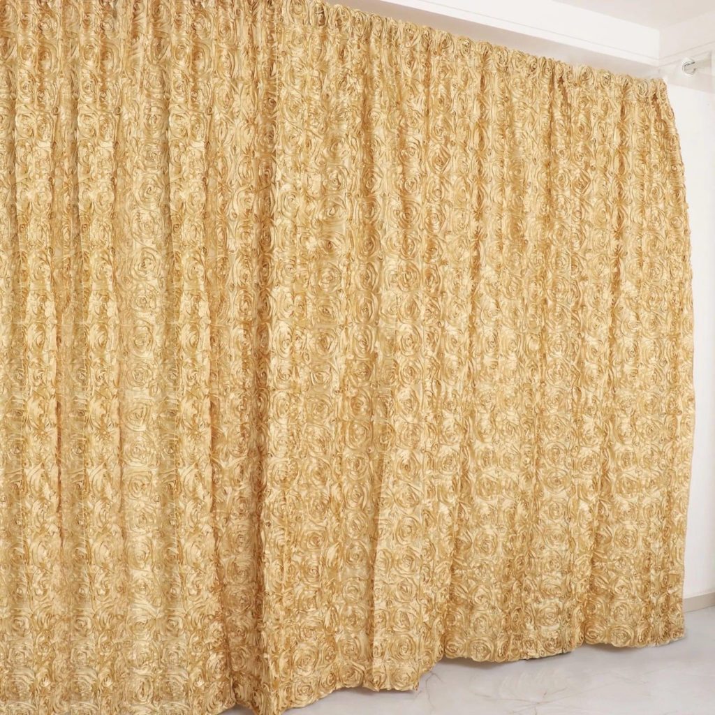 A gold rose curtain.