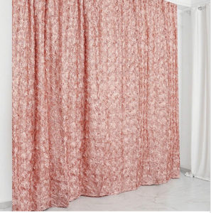 A pink rose curtain.
