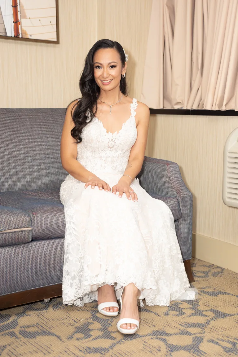 Bridal portrait beside a window